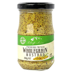 CHEF'S CHOICE VEGAN FRENCH WHOLEGRAIN MUSTARD 200GM