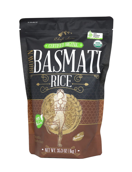 CHEF'S CHOICE ORGANIC BROWN BASMATI RICE 1KG